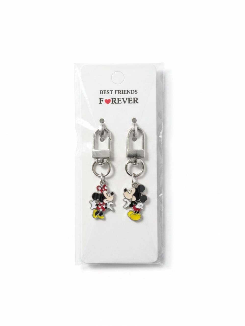 New Mint Minnie and Mickey Mouse Best Friends Bag Charms / Keychains Set Disney